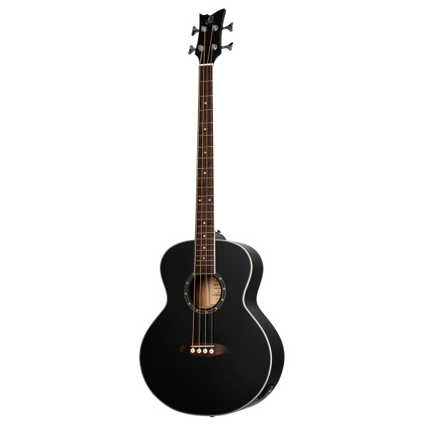Ortega D7E-SBK-4 Deep Series 7 Medium Scale Acoustic Bass 4 String - Spruce / Mahogany Satin Black