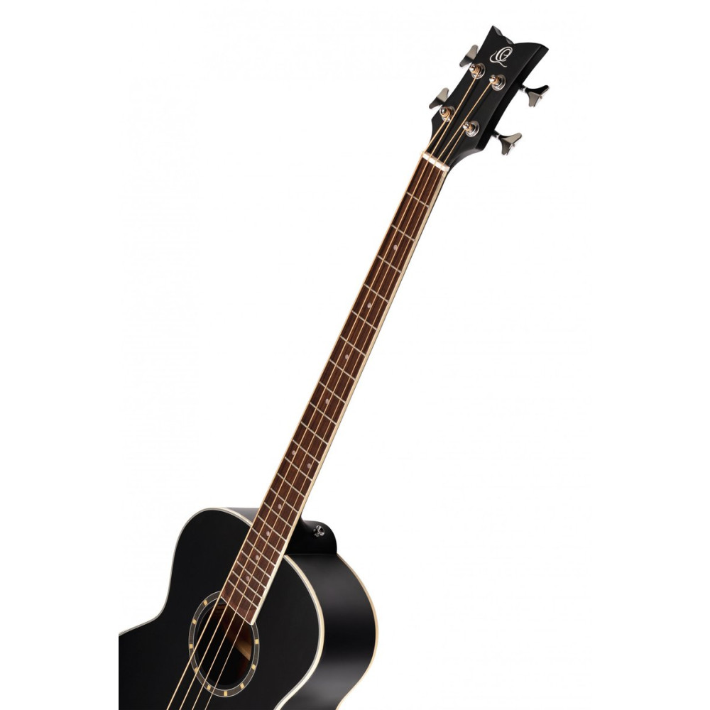Ortega D7E-SBK-4 Deep Series 7 Medium Scale Acoustic Bass 4 String - Spruce / Mahogany Satin Black