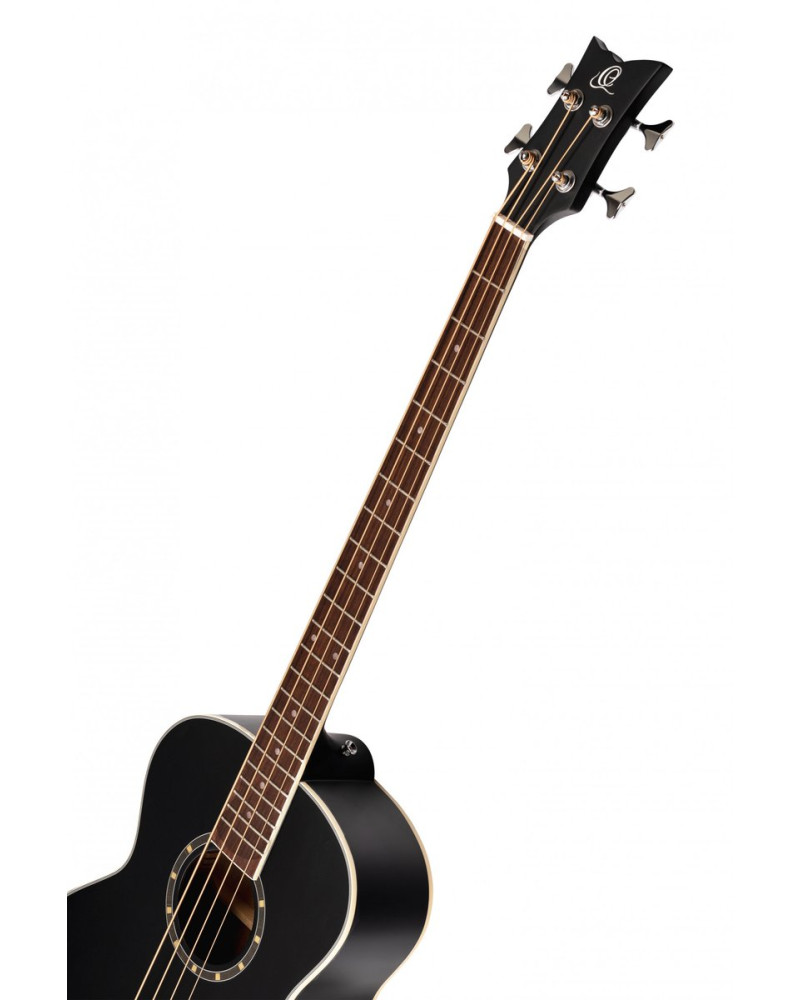 Ortega D7E-SBK-4 Deep Series 7 Medium Scale Acoustic Bass 4 String - Spruce / Mahogany Satin Black