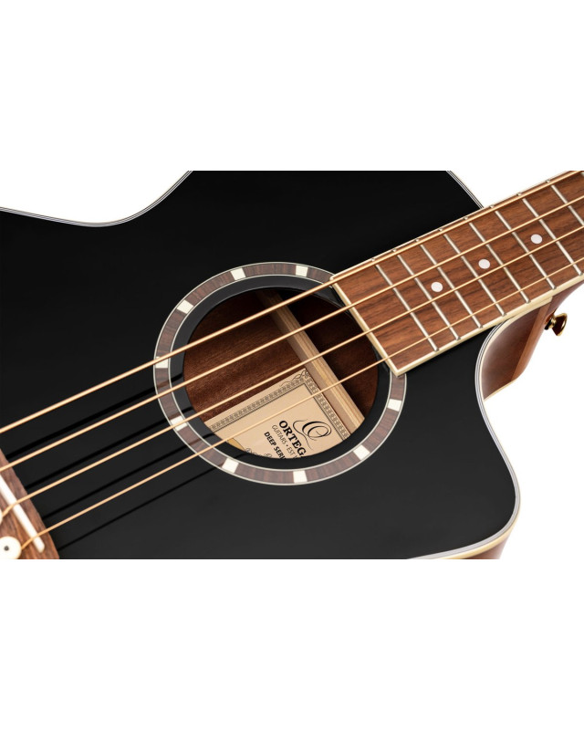 Ortega D8CE-4 Deep Series 8 Medium Scale Acoustic Bass 4 String - Spruce / Mahogany Black