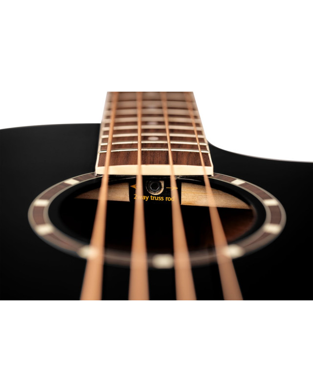 Ortega D8CE-4 Deep Series 8 Medium Scale Acoustic Bass 4 String - Spruce / Mahogany Black