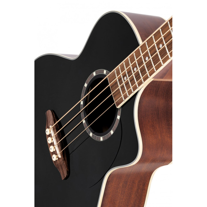 Ortega D8CE-4 Deep Series 8 Medium Scale Acoustic Bass 4 String - Spruce / Mahogany Black
