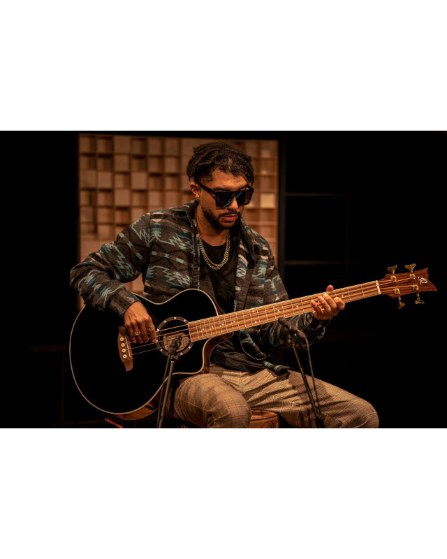 Ortega D8CE-4 Deep Series 8 Medium Scale Acoustic Bass 4 String - Spruce / Mahogany Black