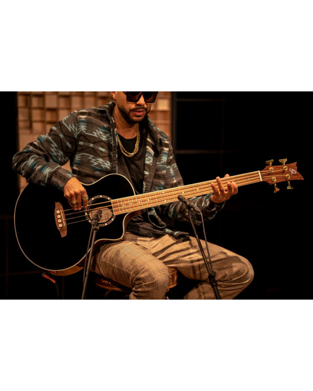Ortega D8CE-4 Deep Series 8 Medium Scale Acoustic Bass 4 String - Spruce / Mahogany Black