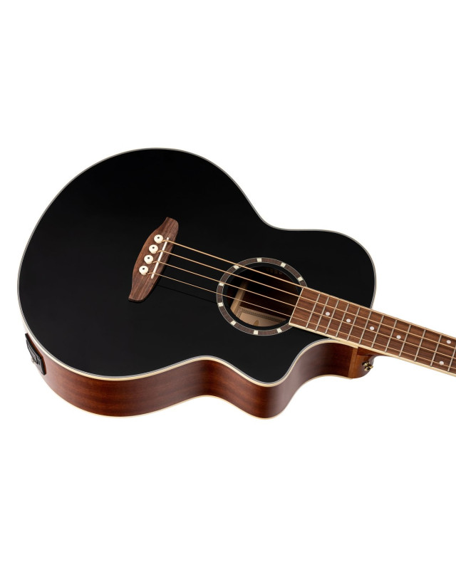 Ortega D8CE-4 Deep Series 8 Medium Scale Acoustic Bass 4 String - Spruce / Mahogany Black