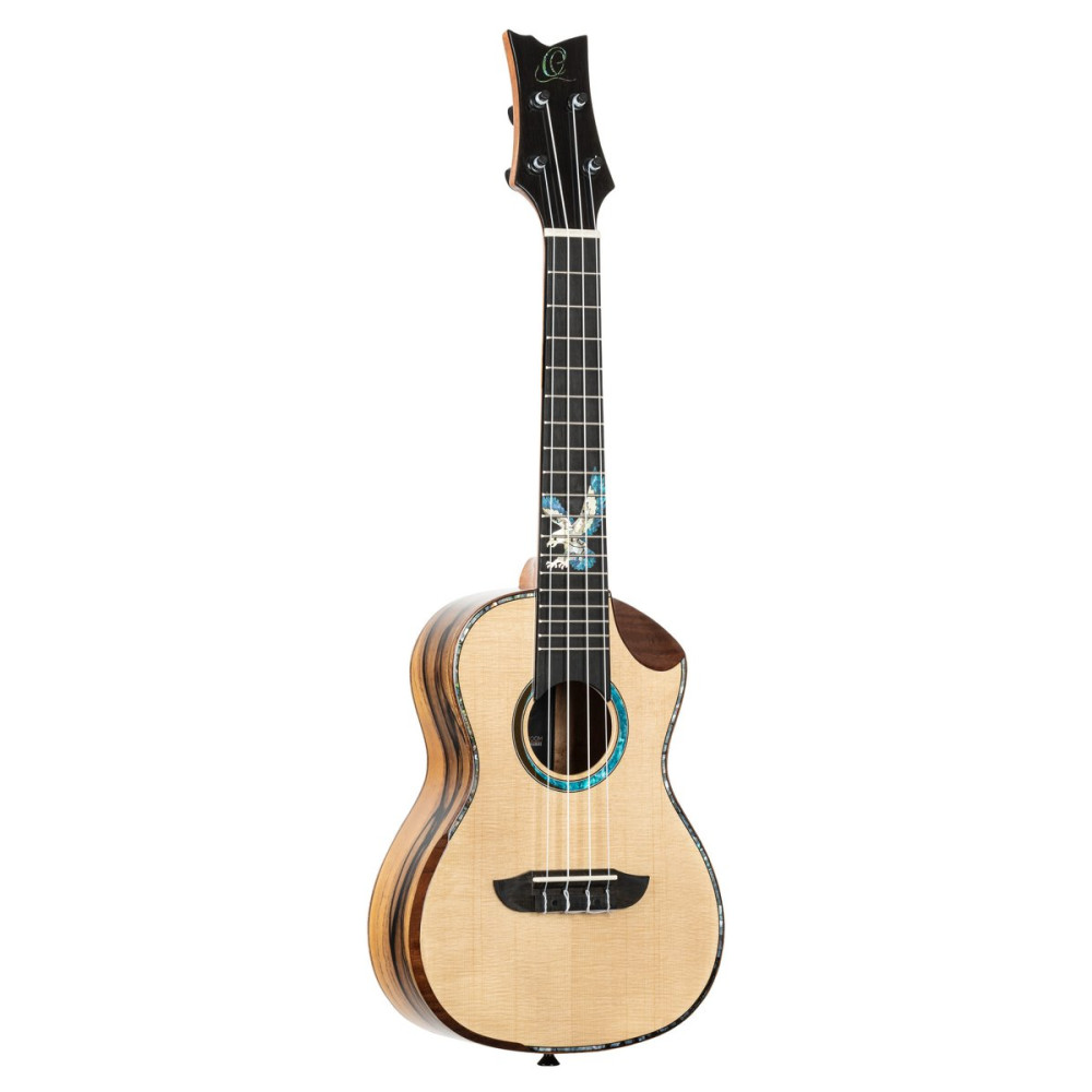 Ortega EAGLESUITE-U The Private Room Series Concert Ukulele 4 String - Spruce / White Ebony Natural + Bag