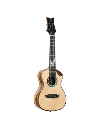 Ortega EAGLESUITE-U The Private Room Series Concert Ukulele 4 String - Spruce / White Ebony Natural + Bag