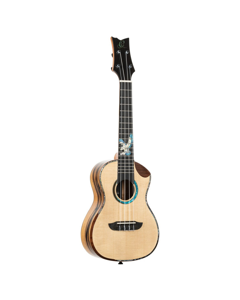 Ortega EAGLESUITE-U The Private Room Series Concert Ukulele 4 String - Spruce / White Ebony Natural + Bag