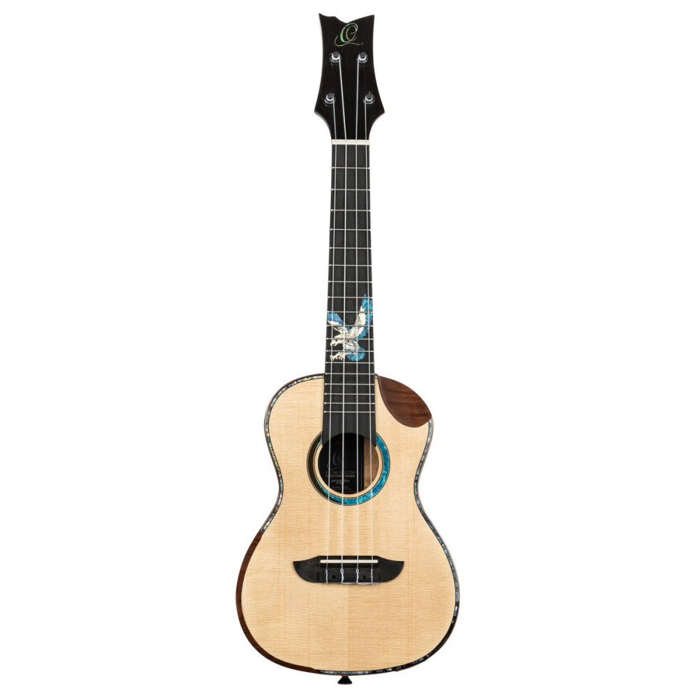 Ortega EAGLESUITE-U The Private Room Series Concert Ukulele 4 String - Spruce / White Ebony Natural + Bag