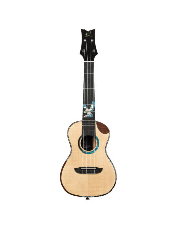 Ortega EAGLESUITE-U The Private Room Series Concert Ukulele 4 String - Spruce / White Ebony Natural + Bag