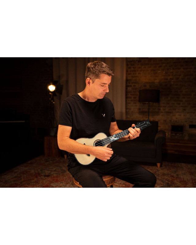 Ortega EAGLESUITE-U The Private Room Series Concert Ukulele 4 String - Spruce / White Ebony Natural + Bag