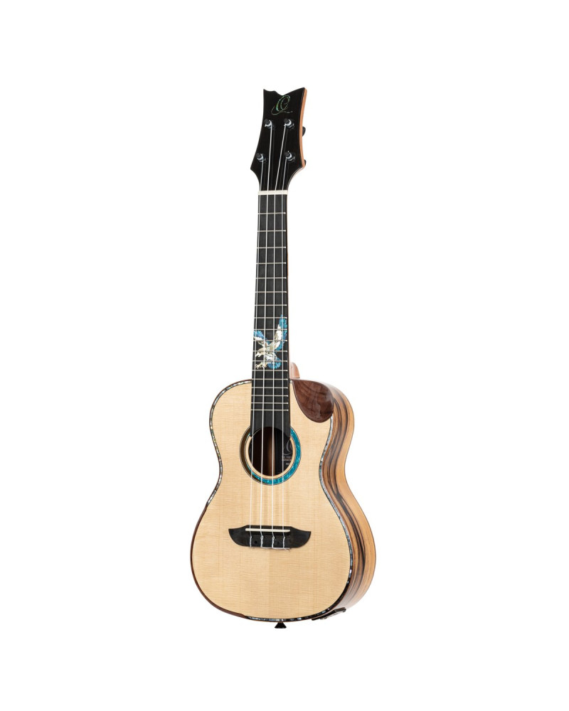 Ortega EAGLESUITE-U The Private Room Series Concert Ukulele 4 String - Spruce / White Ebony Natural + Bag