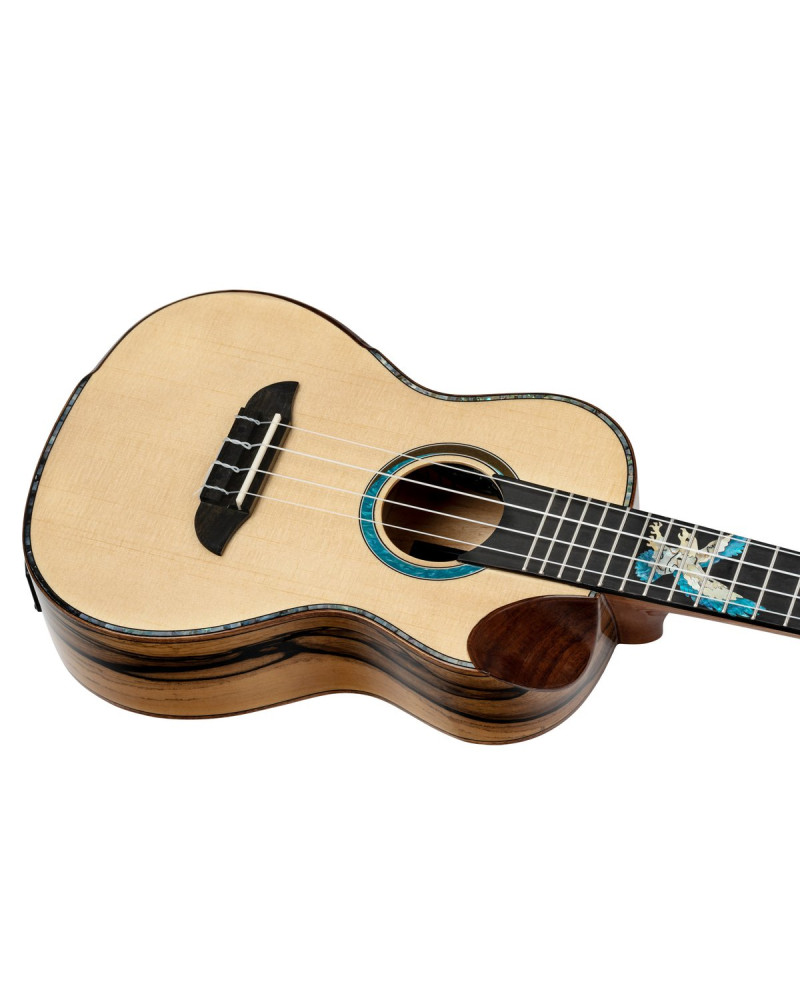 Ortega EAGLESUITE-U The Private Room Series Concert Ukulele 4 String - Spruce / White Ebony Natural + Bag
