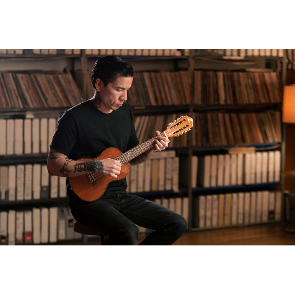 Ortega ECLIPSE-TE8 Custom Built Series Tenor Ukulele 8 String - Solid Mahogany Natural + Bag