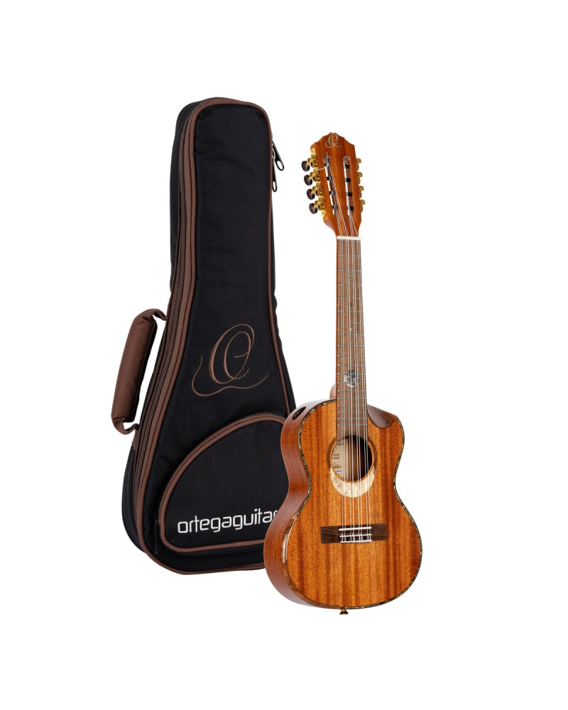 Ortega ECLIPSE-TE8 Custom Built Series Tenor Ukulele 8 String - Solid Mahogany Natural + Bag