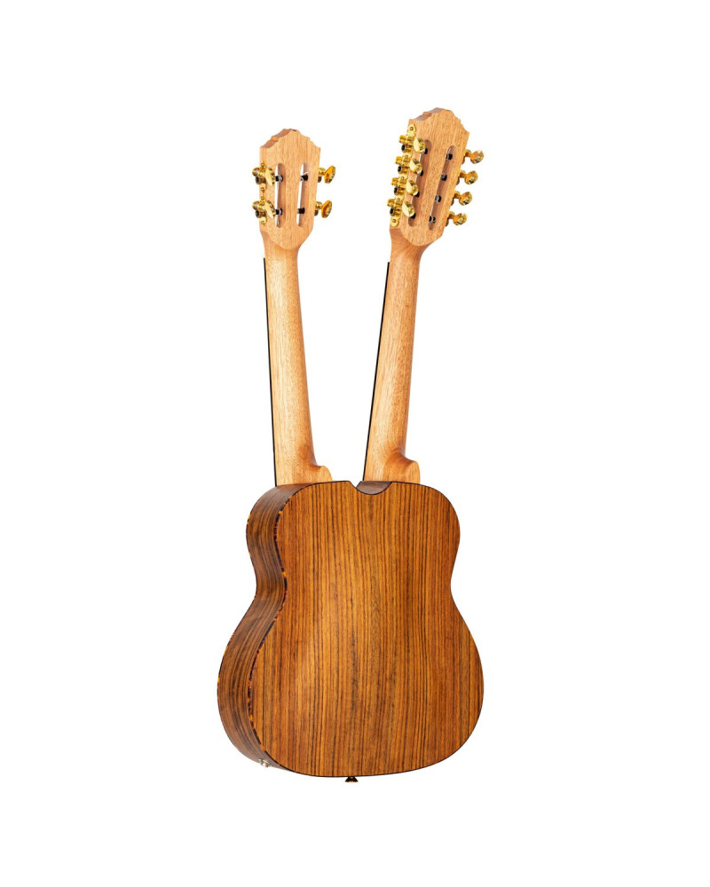 Ortega HYDRA Custom Built Series Double-Neck Tenor Ukulele - Ovangkol Natural + Bag
