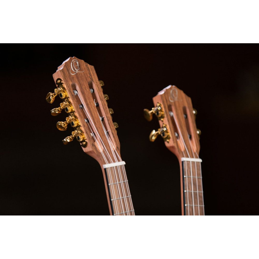 Ortega HYDRA Custom Built Series Double-Neck Tenor Ukulele - Ovangkol Natural + Bag