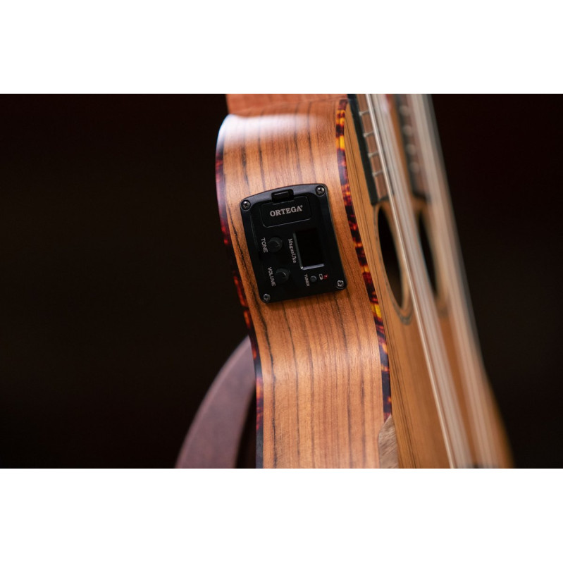 Ortega HYDRA Custom Built Series Double-Neck Tenor Ukulele - Ovangkol Natural + Bag