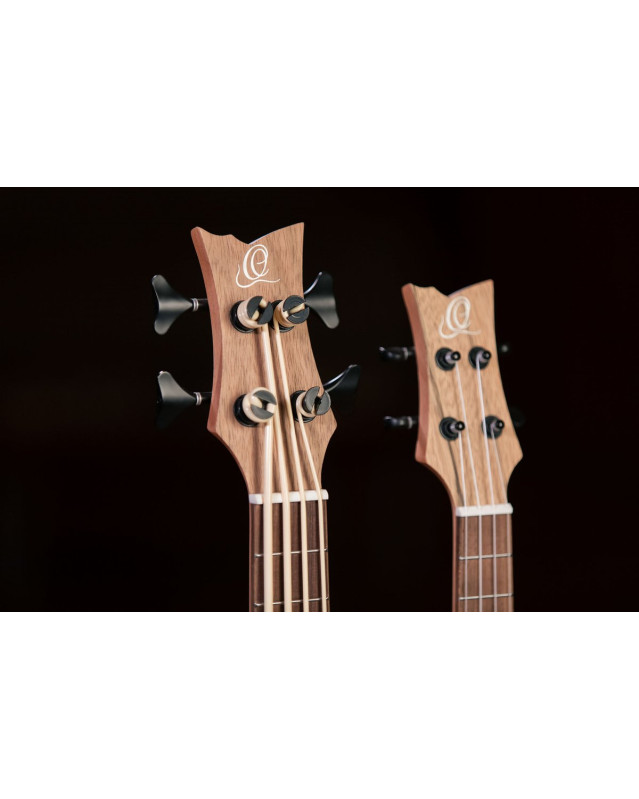 Ortega HYDRA-BSTE Custom Built Series Double-Neck UkeBass / Tenor Ukulele - Paldao Natural + Bag