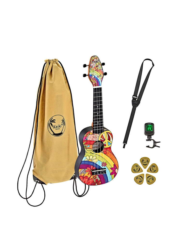 KEIKI K2 Series Soprano Ukulele Set - Agathis / Peace '68