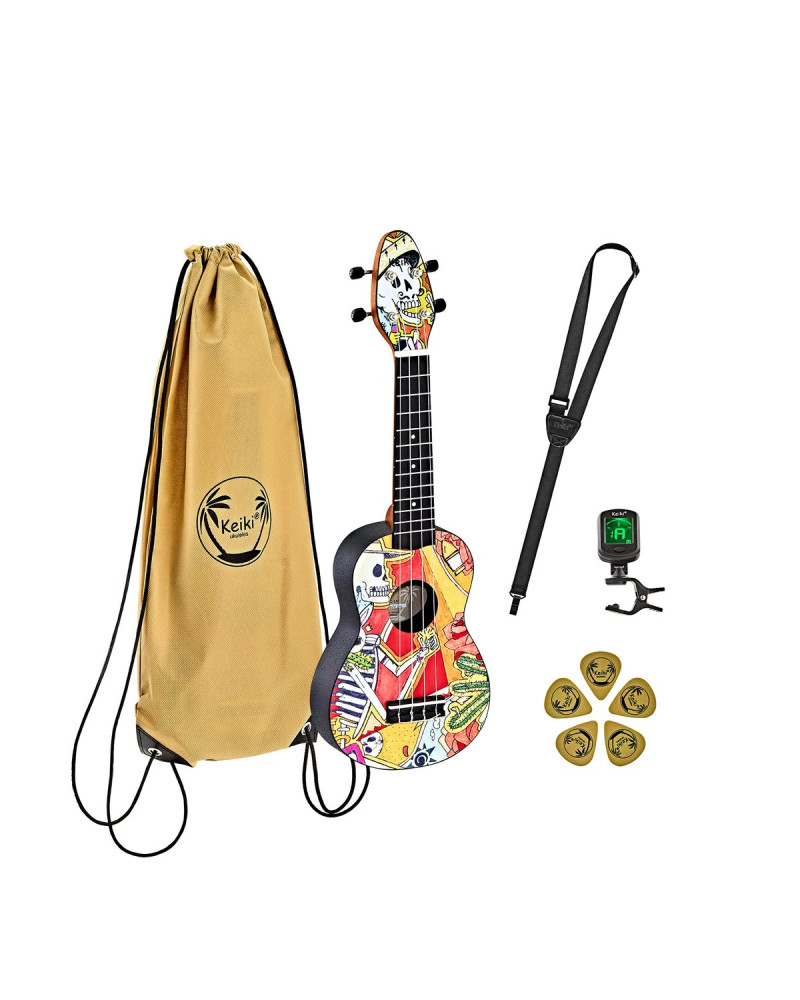 KEIKI K2 Series Soprano Ukulele Set - Agathis / El Muerto