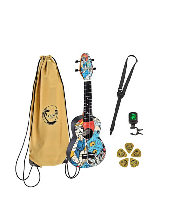 KEIKI K2 Series Soprano Ukulele Set - Agathis / ABS Samurai
