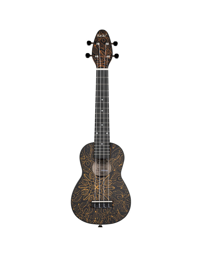 KEIKI K2 Series Superscale Soprano Ukulele Set - Agathis / Orange Kaleidoscope