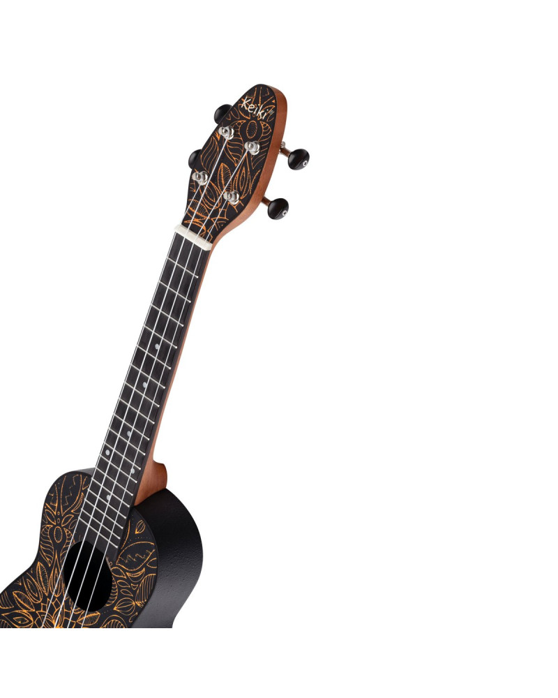 KEIKI K2 Series Superscale Soprano Ukulele Set - Agathis / Orange Kaleidoscope
