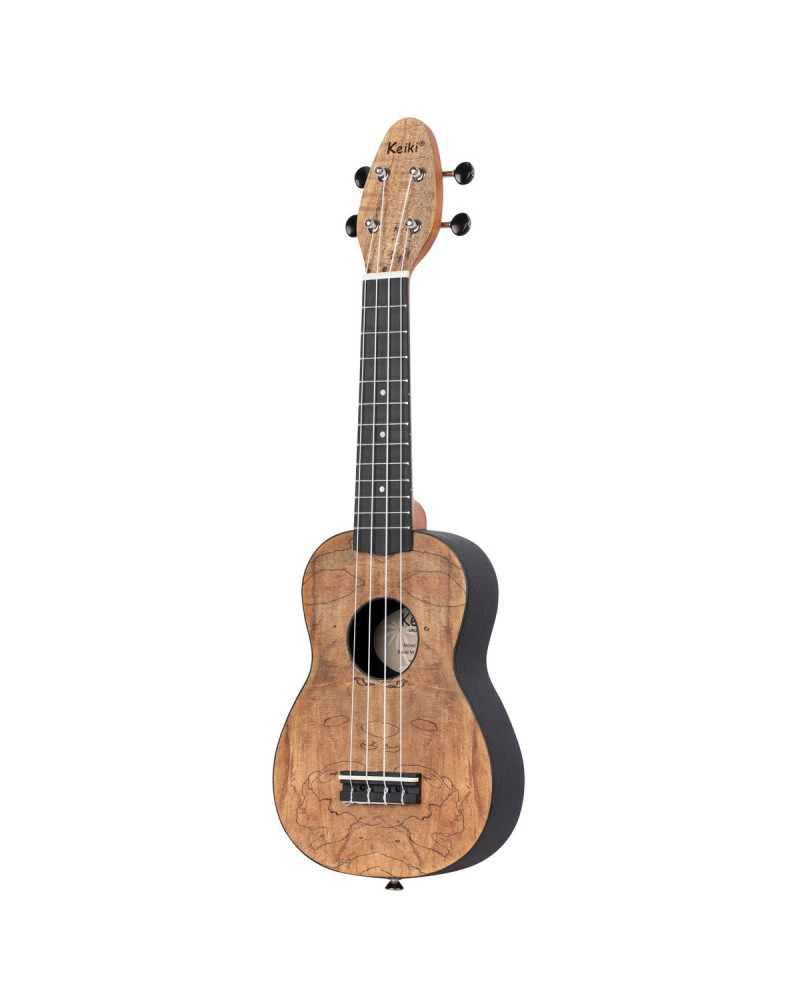 KEIKI K3 Series Soprano Ukulele Lefty Set - Spalted Maple / ABS