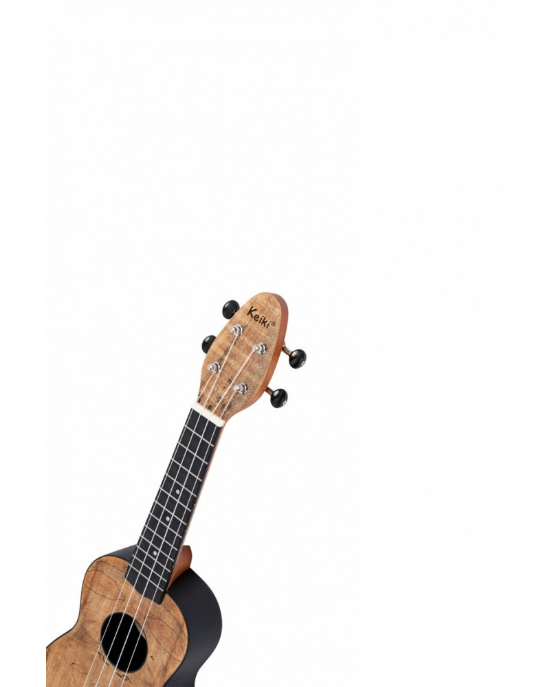 KEIKI K3 Series Soprano Ukulele Lefty Set - Spalted Maple / ABS