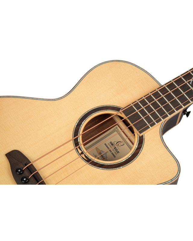 Ortega KTSM2-4 Ken Taylor Signature Series Acoustic Bass 4-String - Natural + Gig Bag