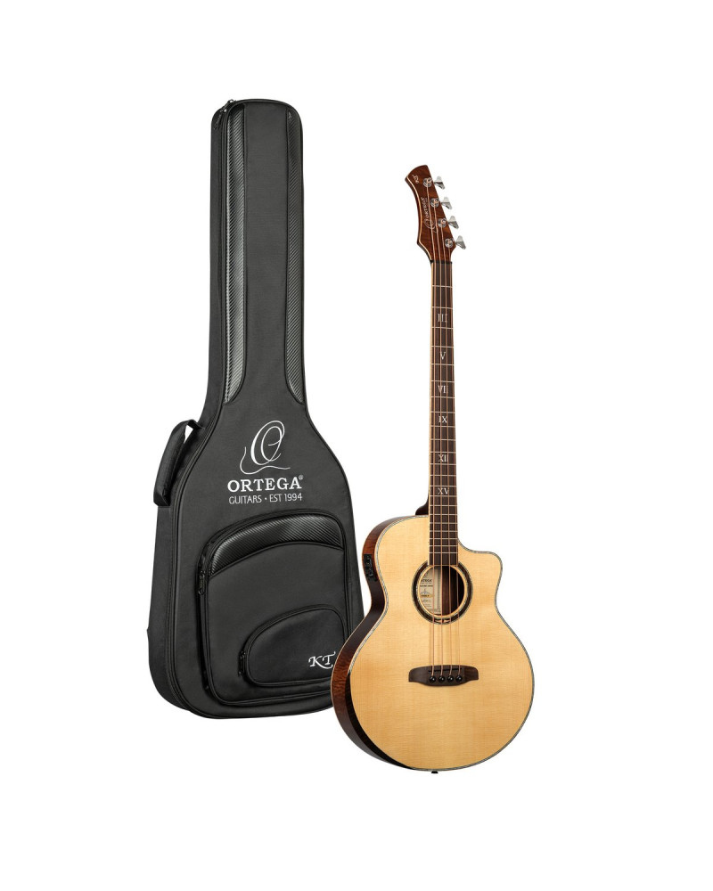 Ortega KTSM2-4 Ken Taylor Signature Series Acoustic Bass 4-String - Natural + Gig Bag