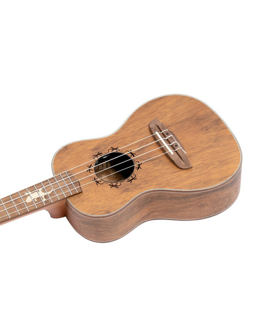 Ortega LIZARD-CC-GBL Lizard Series Concert Ukulele 4 String Lefty - Paldao Natural + Bag
