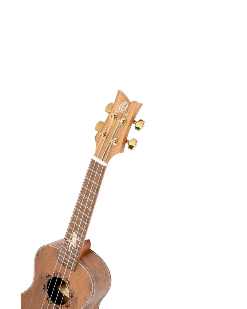 Ortega LIZARD-CC-GBL Lizard Series Concert Ukulele 4 String Lefty - Paldao Natural + Bag