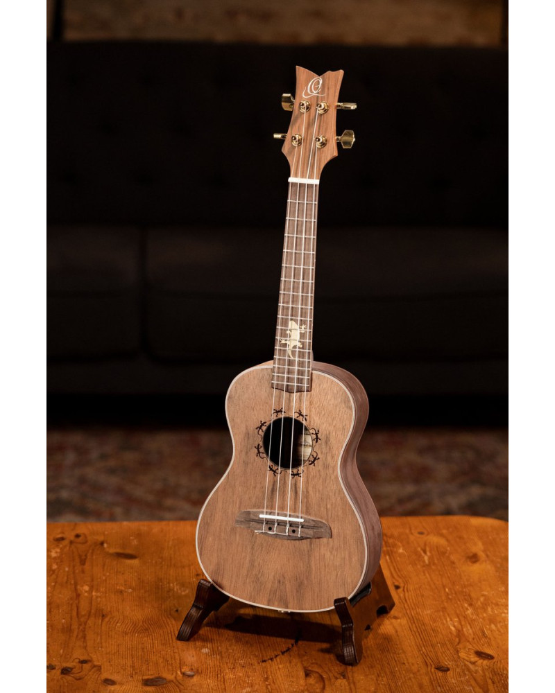 Ortega LIZARD-CC-GBL Lizard Series Concert Ukulele 4 String Lefty - Paldao Natural + Bag