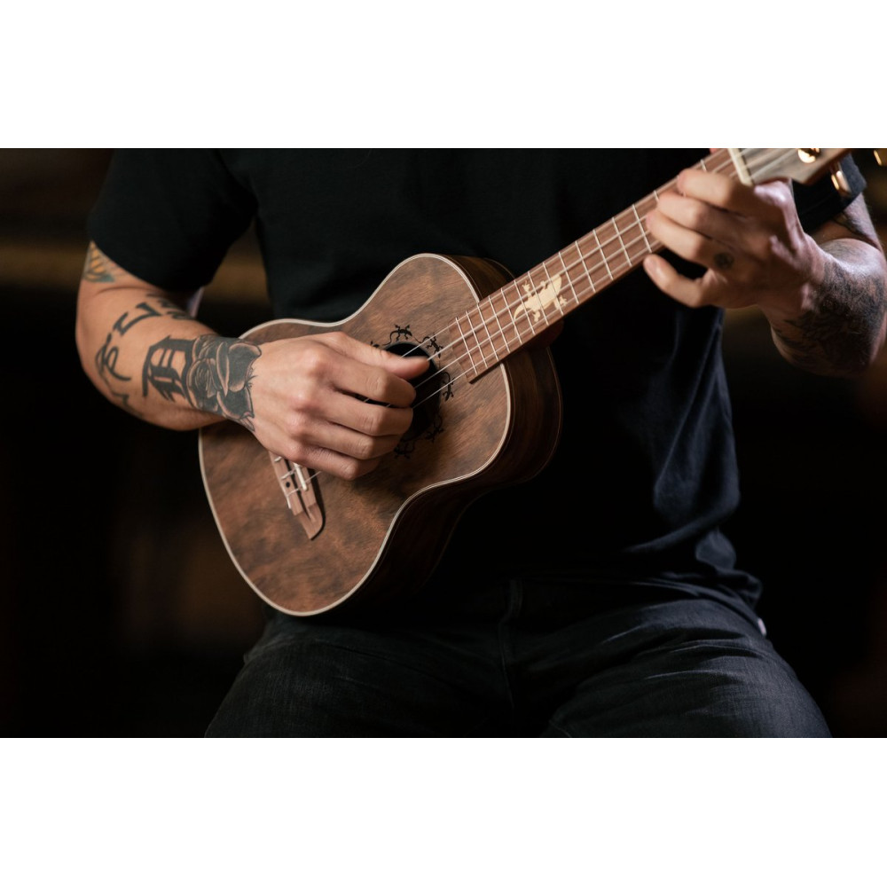Ortega LIZARD-TE-GB Lizard Series Tenor Ukulele 4 String - Paldao Natural + Bag