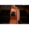 Ortega LIZZY-BS-GB-L Lizard Series Short Scale Uke Bass 4 String Lefty - Acacia Natural + Bag