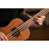 Ortega LIZZY-BSFL-GB Lizard Series Short Scale Fretless Uke Bass 4 String - Mahogany Natural + Bag