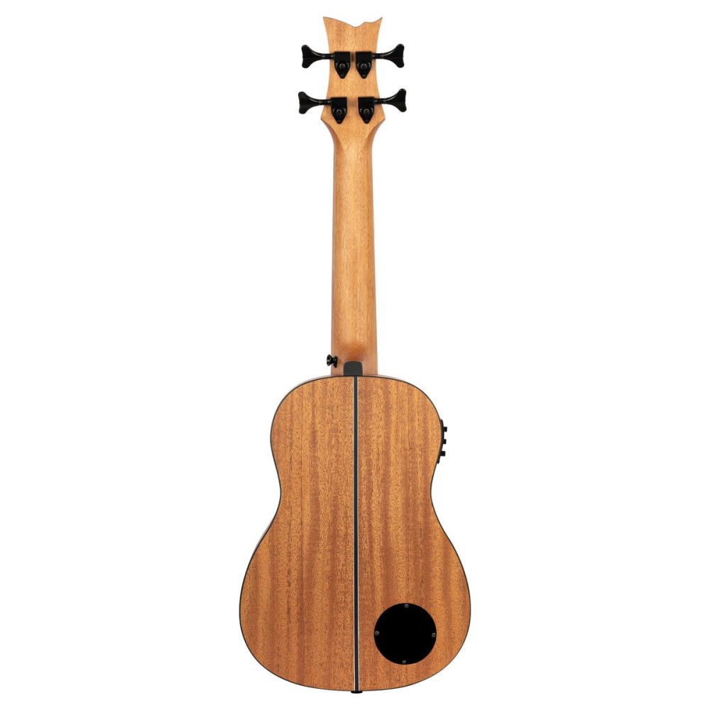 Ortega LIZZY-BSFL-GB Lizard Series Short Scale Fretless Uke Bass 4 String - Mahogany Natural + Bag