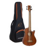 Ortega LIZZY-PRO Lizard Series Short Scale Fretless Uke Bass 4 String - Solid Mahogany Natural + Bag