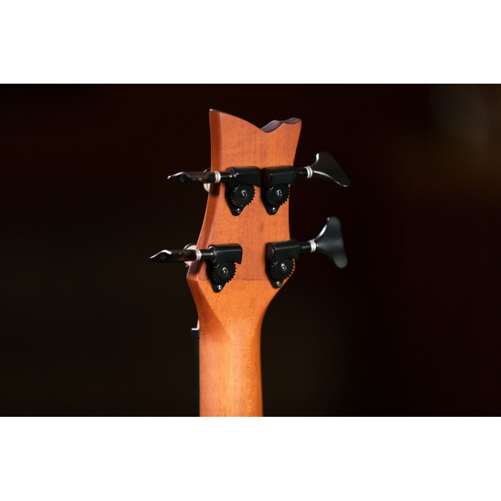 Ortega LIZZY-PRO Lizard Series Short Scale Fretless Uke Bass 4 String - Solid Mahogany Natural + Bag