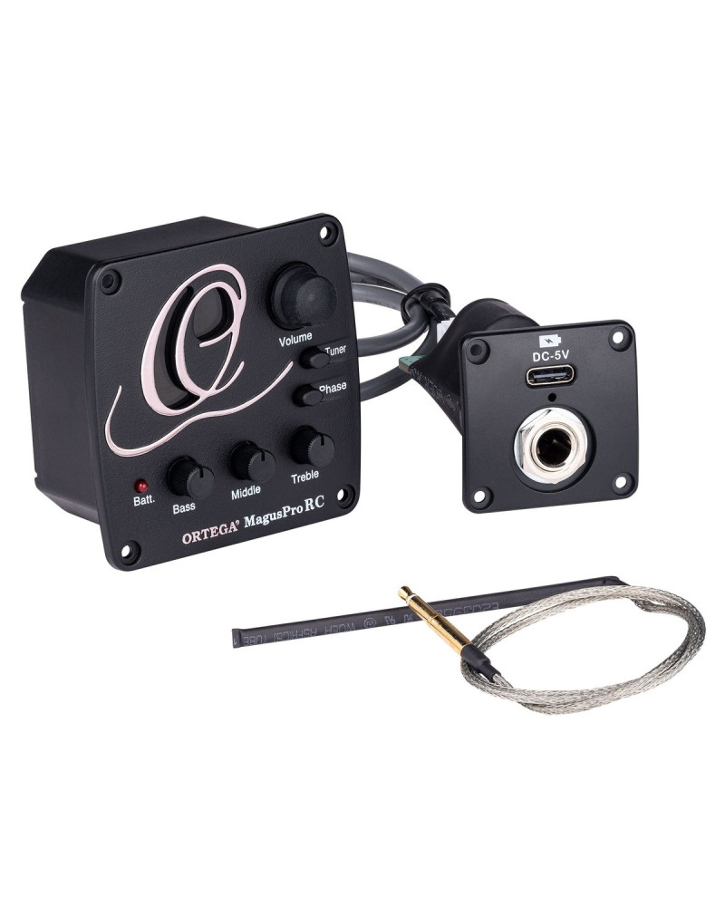 Ortega MAGUSPRO/B-RC Professional side mount onboard active preamp system - Rechargeable