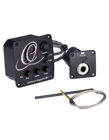 Ortega MAGUSPRO/G-RC Professional side mount onboard active preamp system - Rechargeable