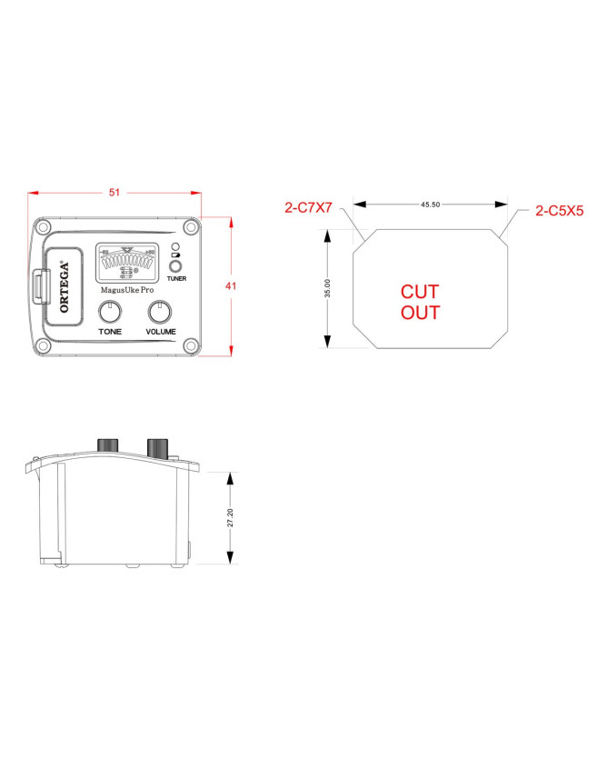 Ortega MAGUSUKE Ukulele Preamp System