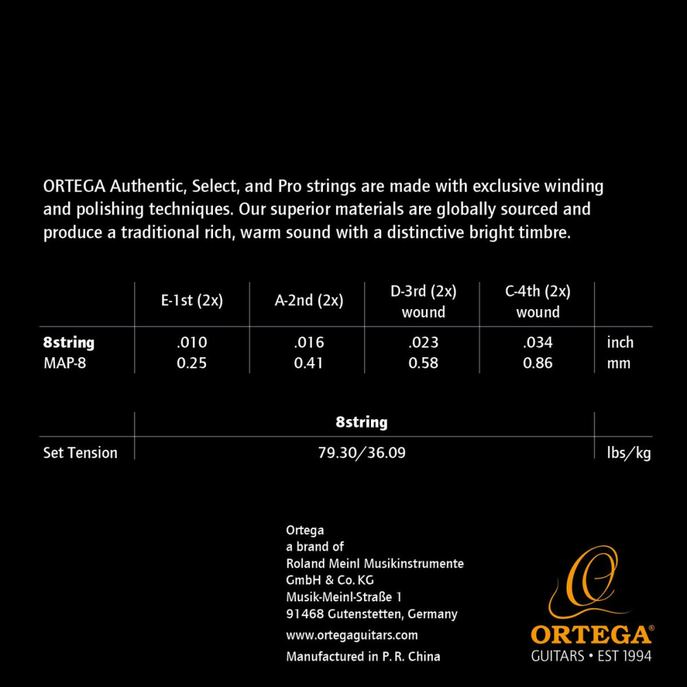 Ortega MAP-8 Custom Made Strings Pro - Mandolin 8 String