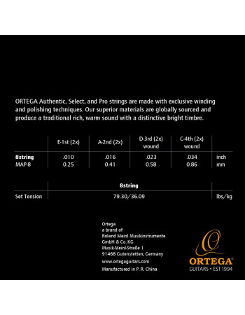 Ortega MAP-8 Custom Made Strings Pro - Mandolin 8 String