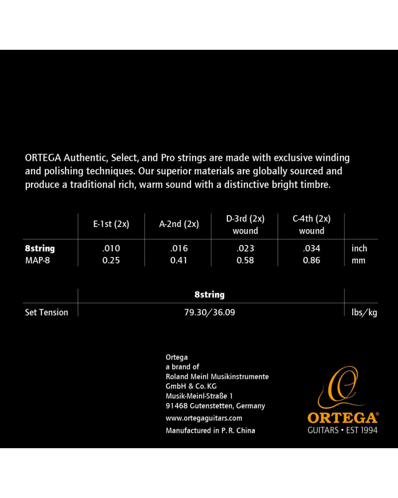 Ortega MAP-8 Custom Made Strings Pro - Mandolin 8 String