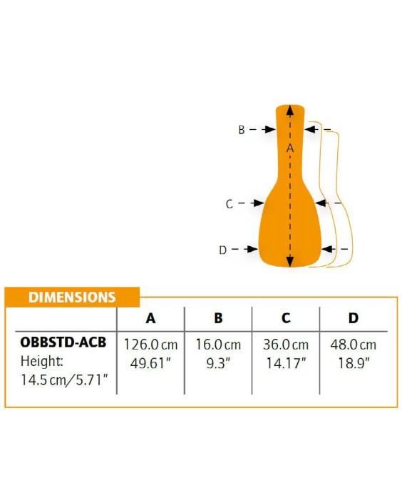 Ortega OBBSTD-ACB Economy Series Bass-Bag - Black/Orange