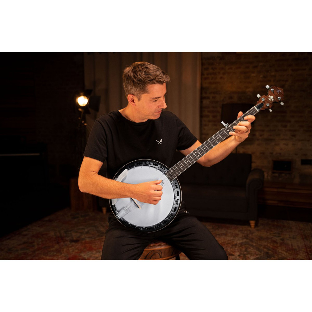 Ortega OBJ300-WB Americana Series Banjo 5 String - Open Back / Mahogany Satin Whiskey Burst