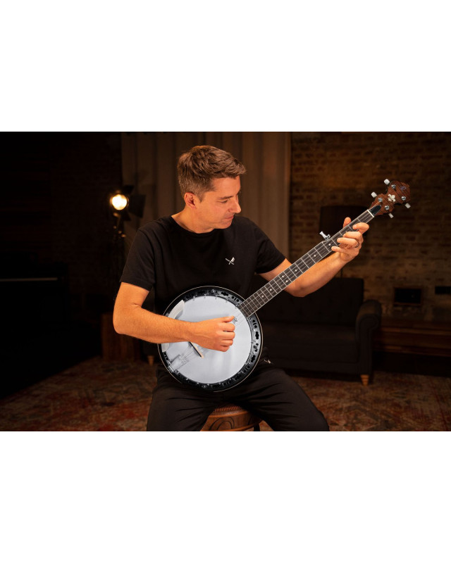 Ortega OBJ300-WB Americana Series Banjo 5 String - Open Back / Mahogany Satin Whiskey Burst